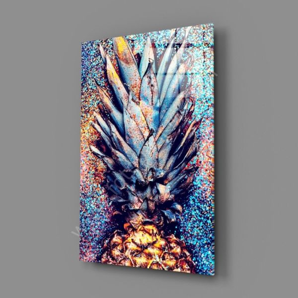 Renkli Ananas Cam Tablo