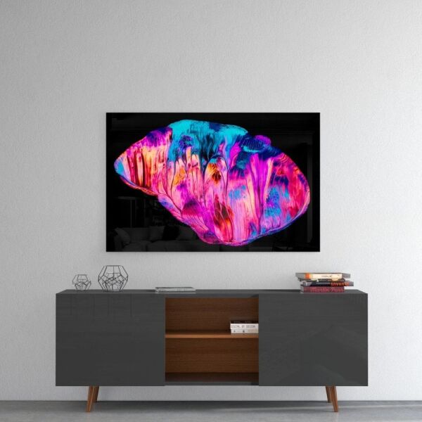 Soyut Pembe Cam Tablo