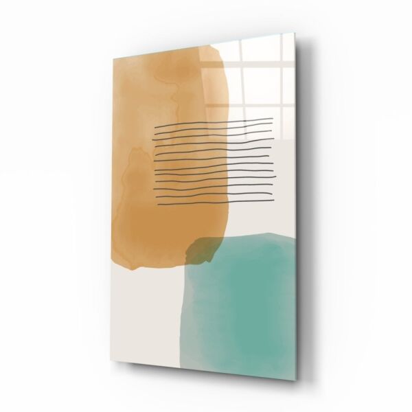 Soyut Şekiller Cam Tablo