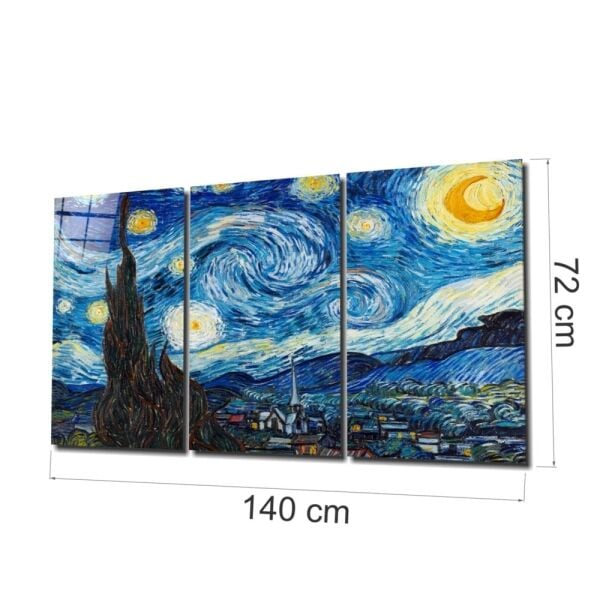 Van Gogh: Yıldızlı Gece Cam Tablo