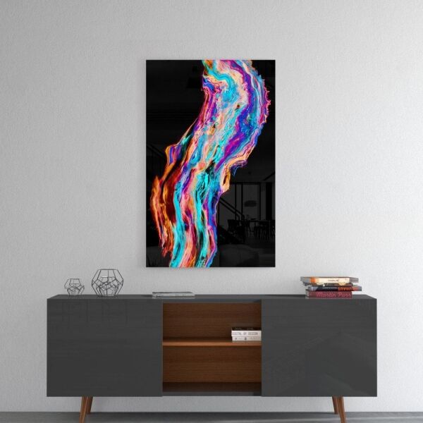 Renkli Akış Cam Tablo