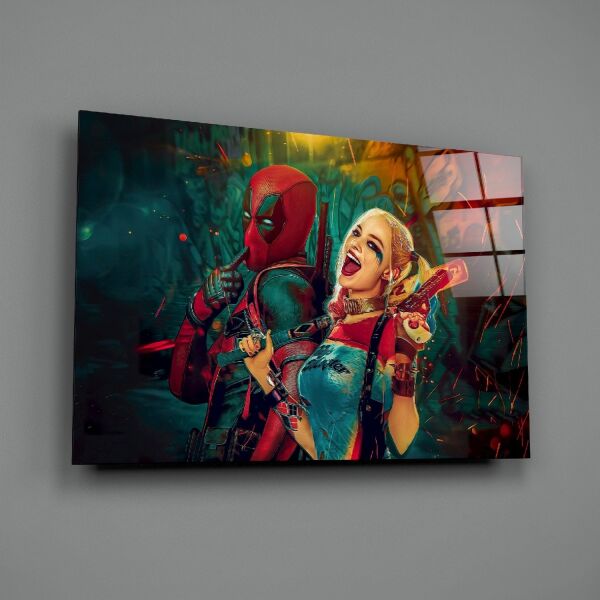 Harley Quinn ve Deadpool Cam Tablo