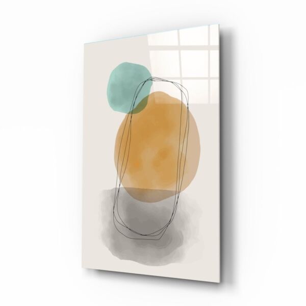 Soyut Şekiller Cam Tablo