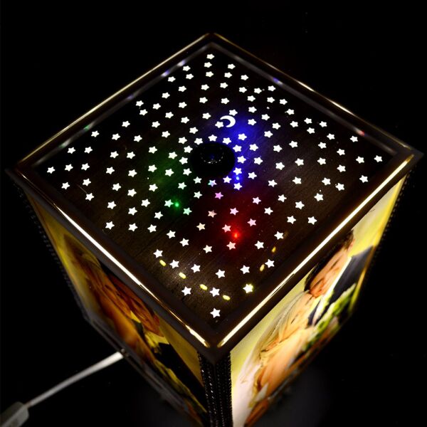 Deniz Yıldızlı Fotoğraflı Dönen Abajur