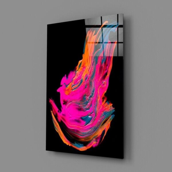 Renkli Kanatlanış Cam Tablo