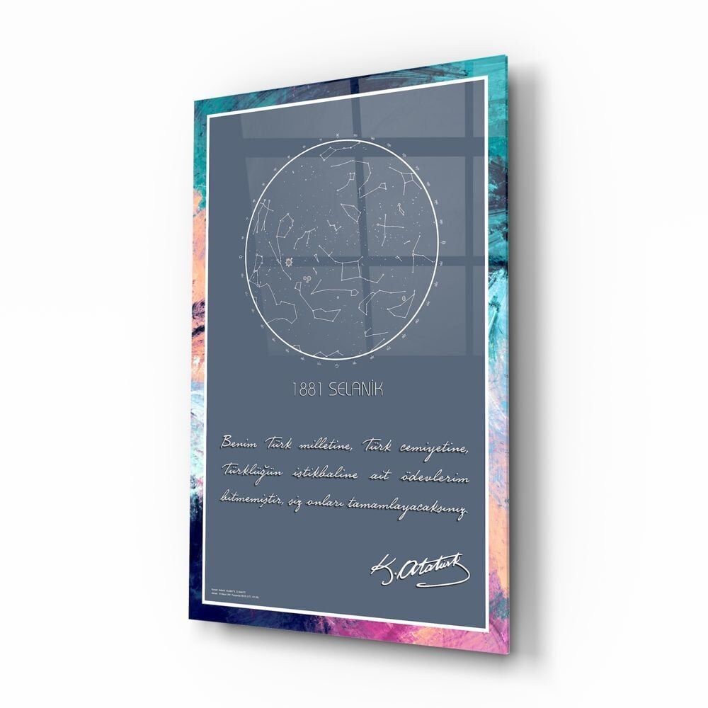 Gök Atlası Atatürk Cam Tablo