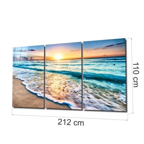 Turkuaz Sahil Cam Tablo