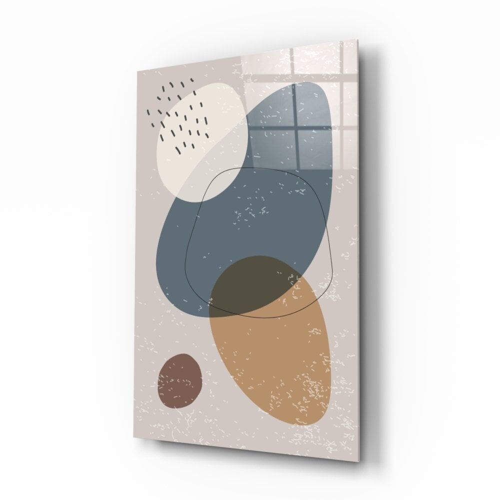 Soyut Şekiller Cam Tablo