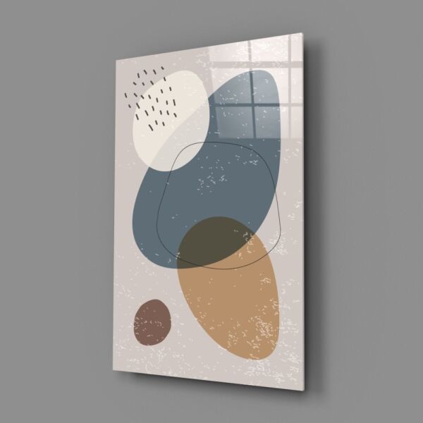 Soyut Şekiller Cam Tablo