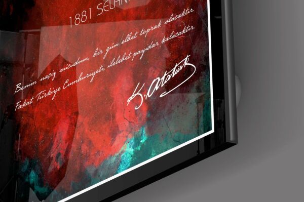 Gök Atlası Atatürk Cam Tablo