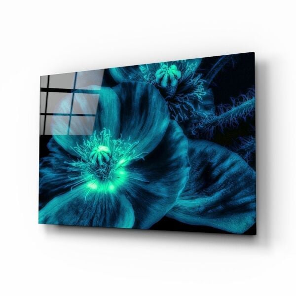 Malvales Çiçeği Cam Tablo