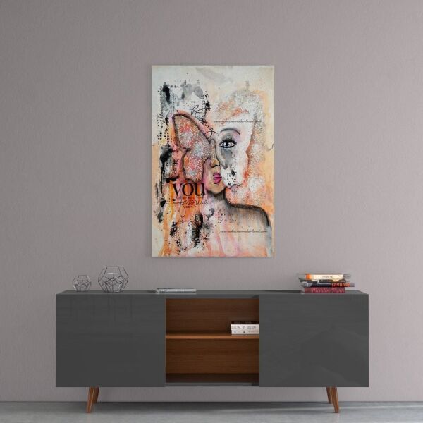 Soyut Kadın Cam Tablo
