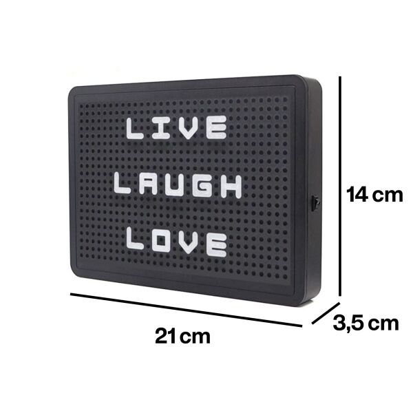 96 Harf ve Emojili Pegboard Işıklı Pano (Lightbox) 14x21 cm