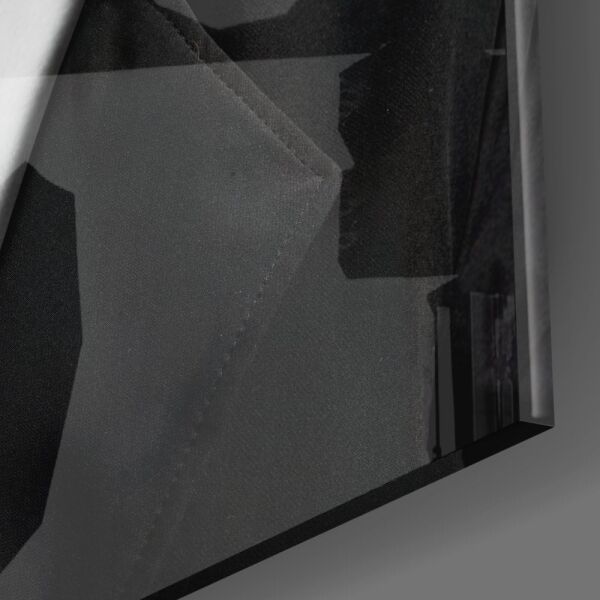 Siyah Beyaz Kadın Cam Tablo