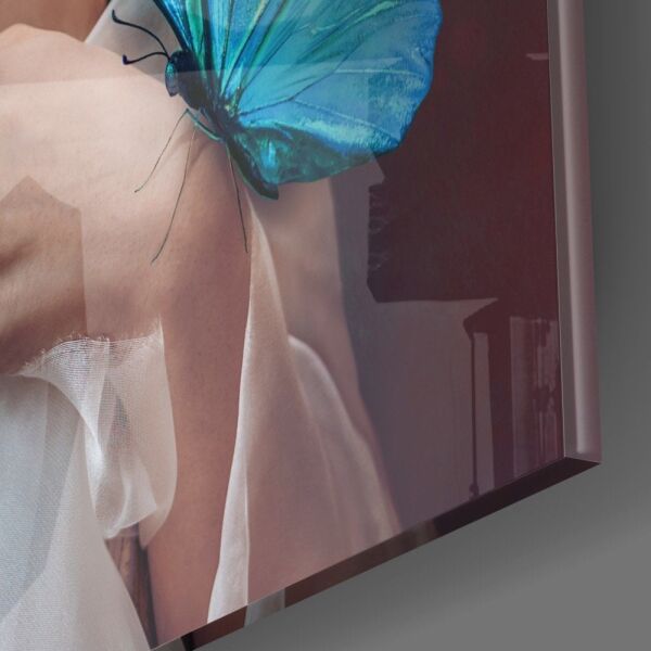 Kelebek Kadın Cam Tablo