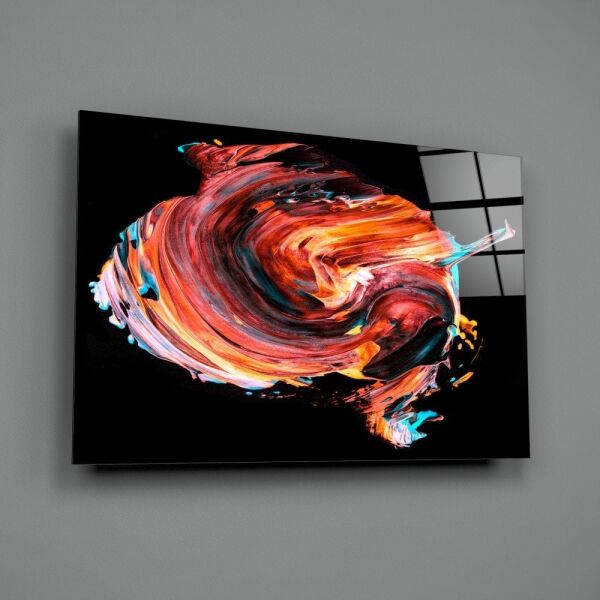 Kırmızının Dansı Cam Tablo