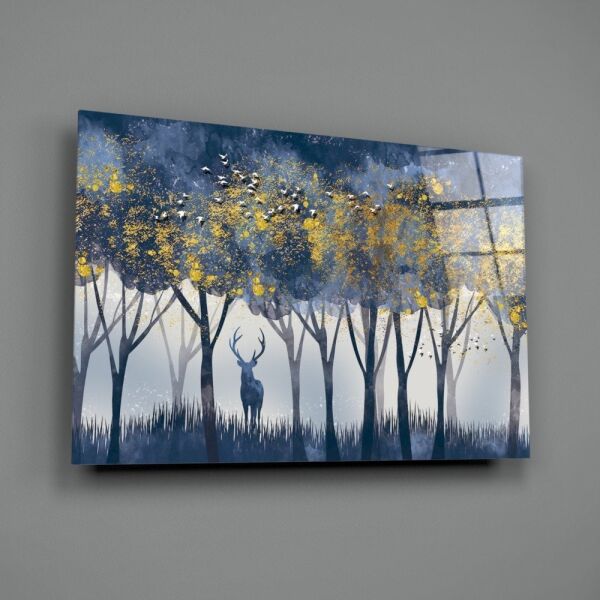 Yalnız Geyik Cam Tablo