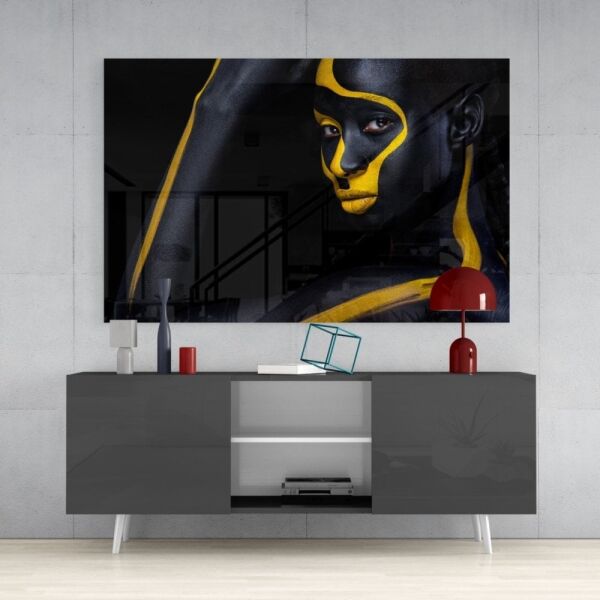 Altın Kadın Cam Tablo