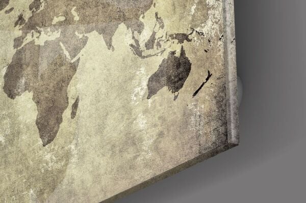 Dünya Haritası Cam Tablo