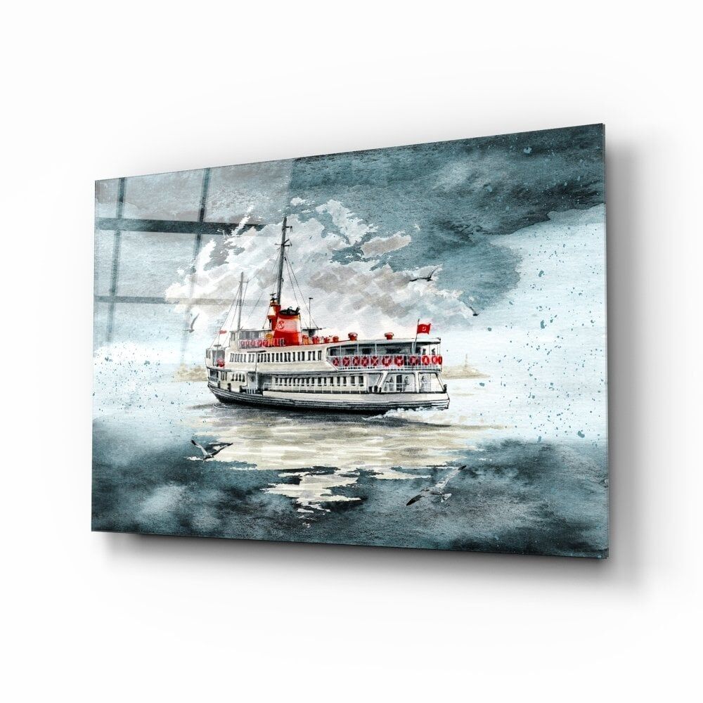 Vapur Turkuaz Cam Tablo