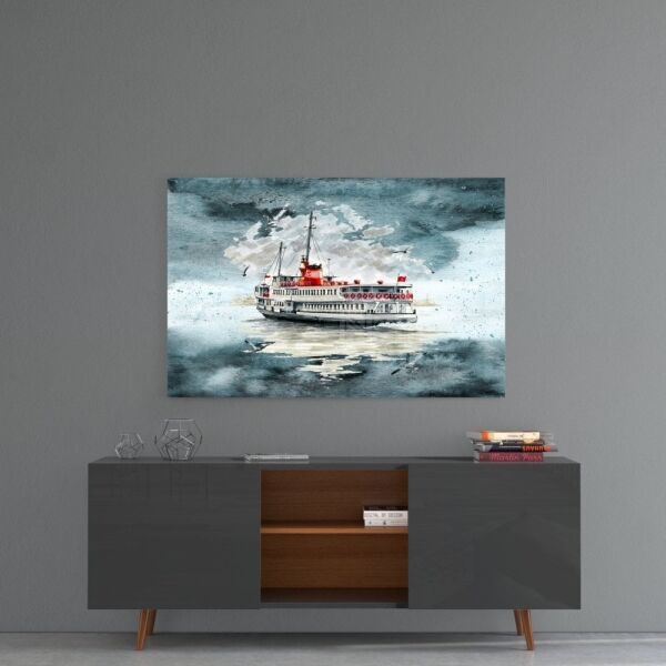 Vapur Turkuaz Cam Tablo