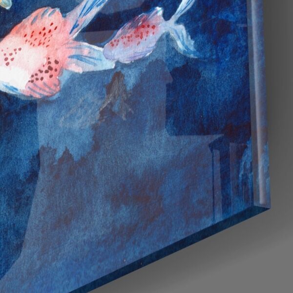 İlüstrasyon Balıklar Cam Tablo