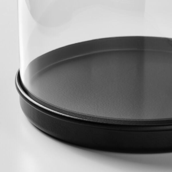 Siyah Altlıklı Cam Fanus 14x21 cm