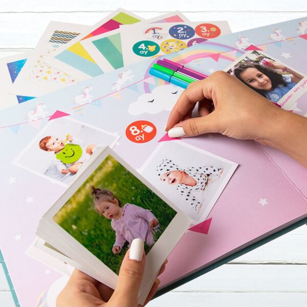 Unisex Bebek Anı Defteri Seti Büyük Boy 30x30 cm