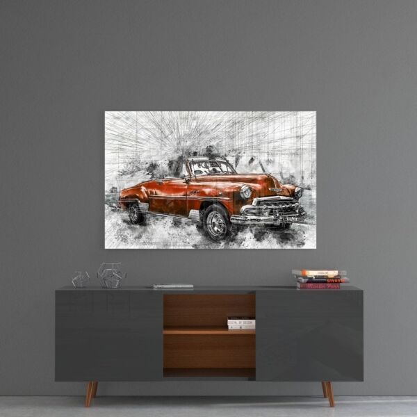Kırmızı Chevrolet Cam Tablo