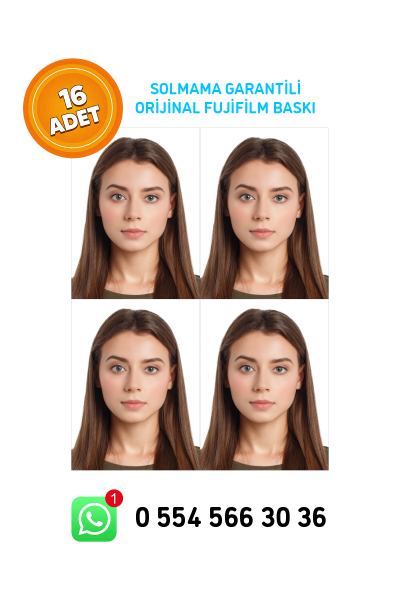 Vesikalık Biyometrik Fotoğraf Baskısı - 16 Adet
