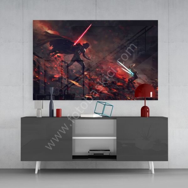 Darth Vader Vs Ahsoka Tano Cam Tablo 70x110 cm