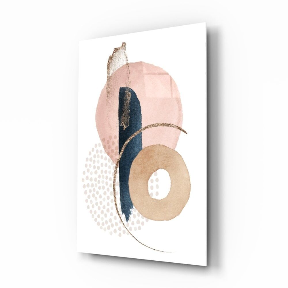 Soyut Şekiller Cam Tablo