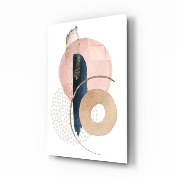 Soyut Şekiller Cam Tablo