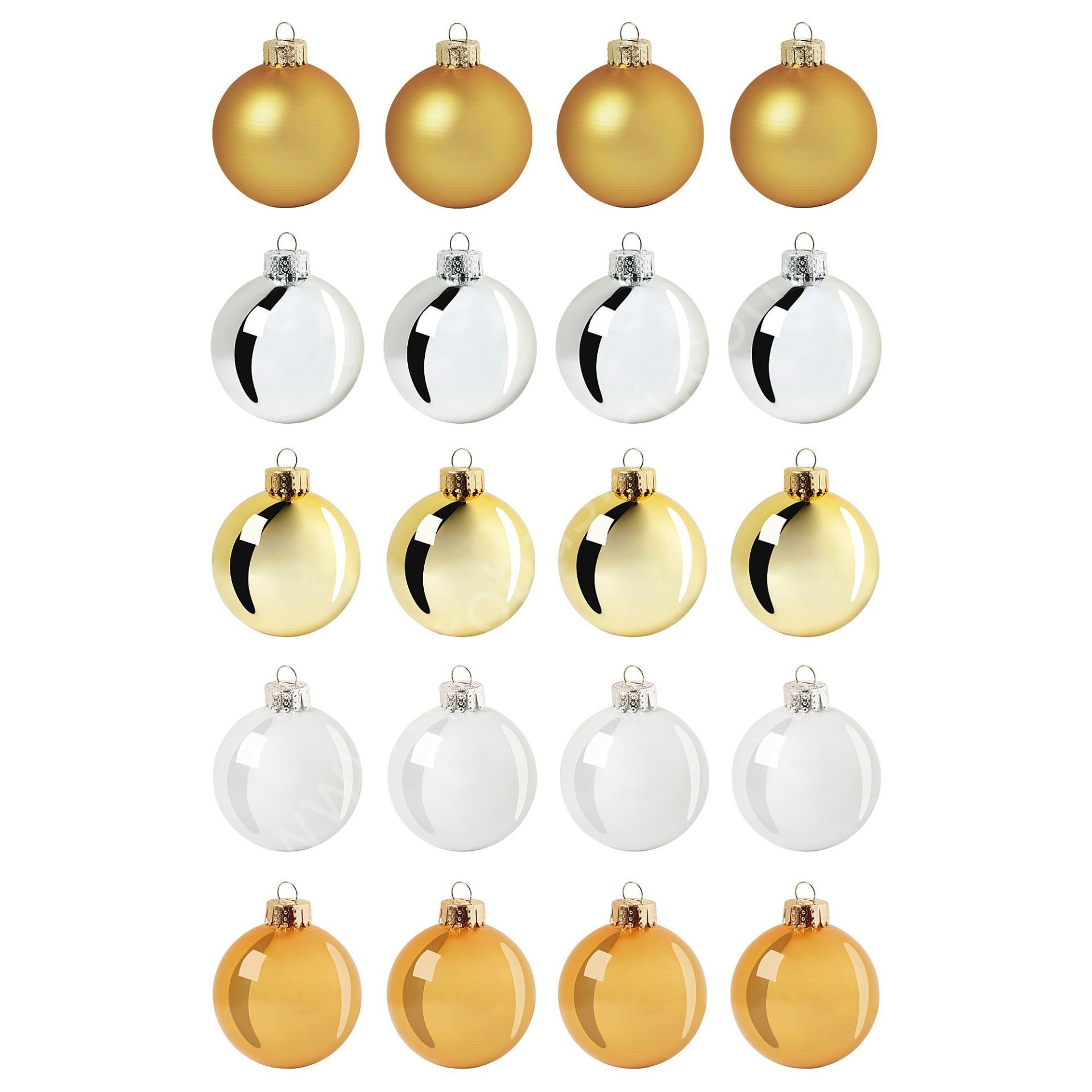 Ağaç Süsü Gold-Beyaz 6 cm 20 Adet