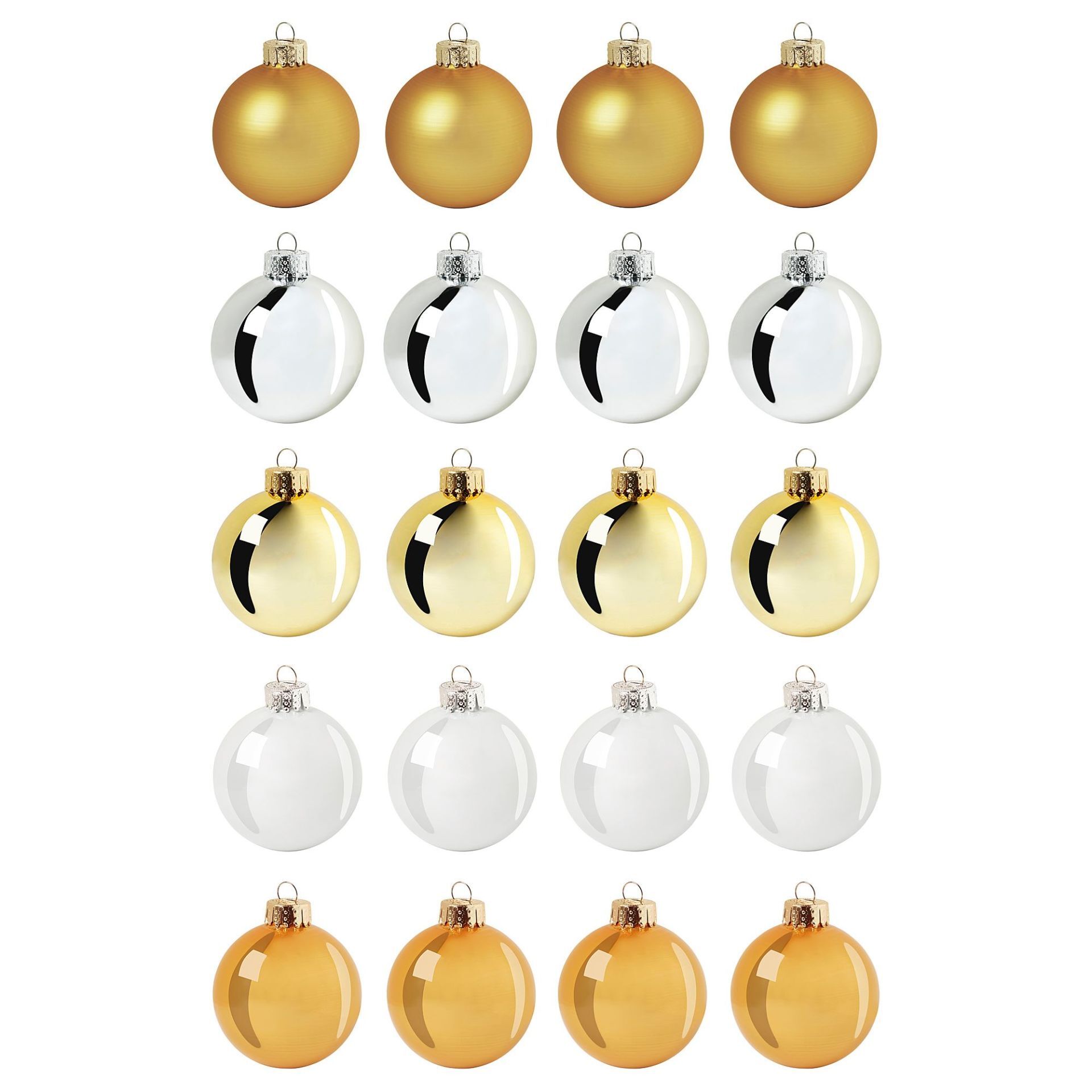 Ağaç Süsü Gold-Beyaz 6 cm 20 Adet