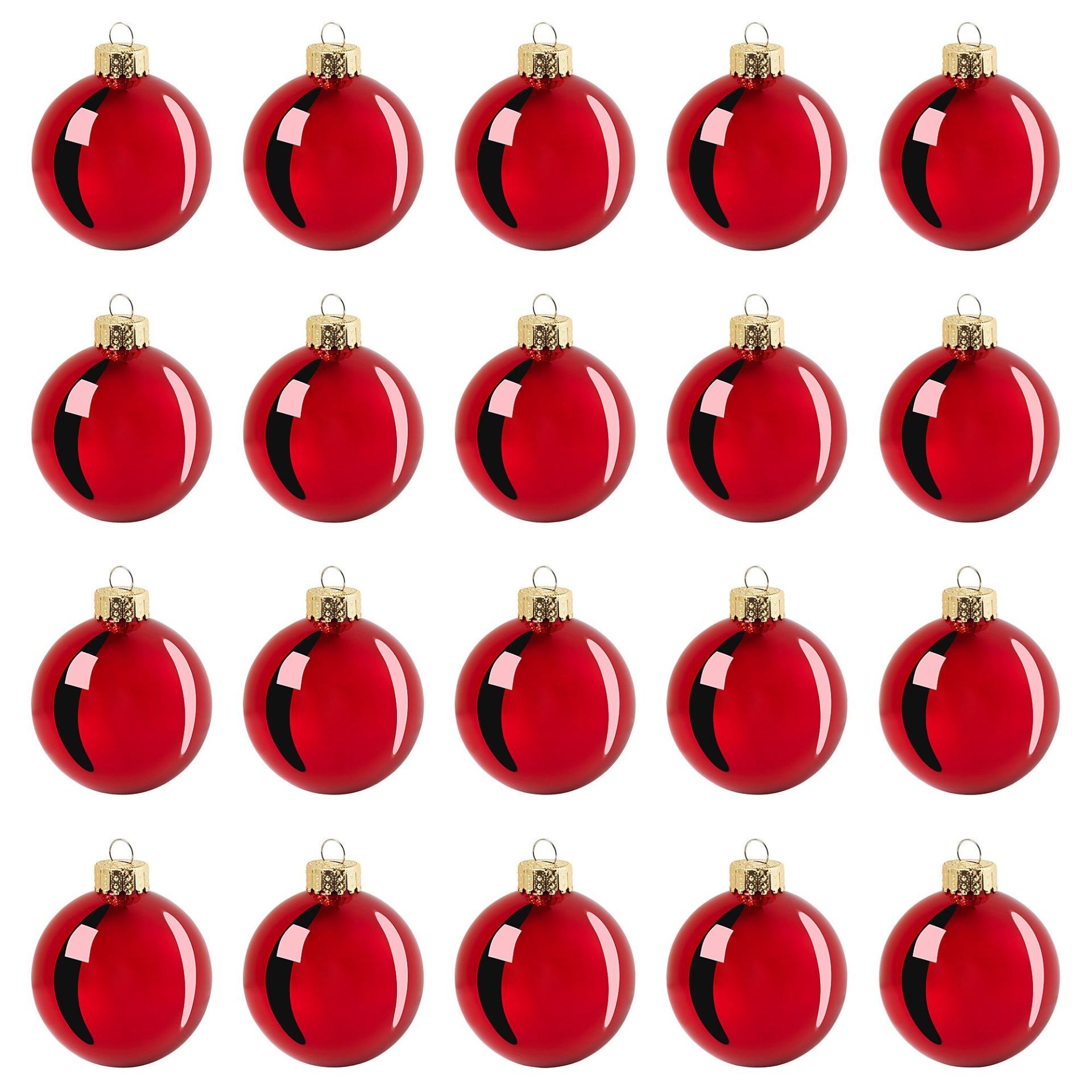 Ağaç Süsü Kırmızı 6 cm 20 Adet