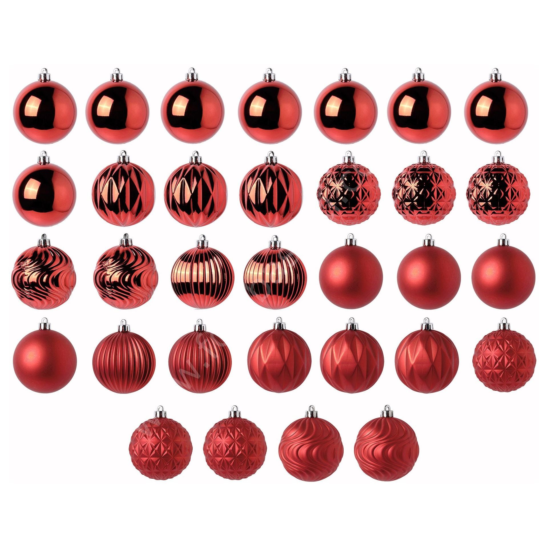Ağaç Süsü Kırmızı 8 cm 32 Adet
