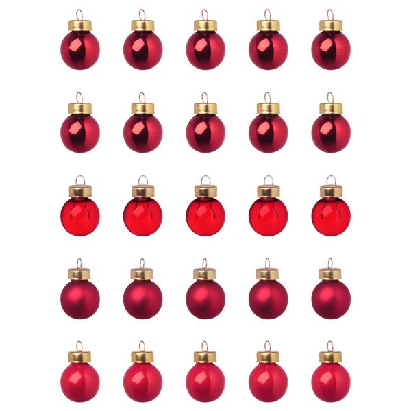 Ağaç Süsü Kırmızı 2 cm 25 Adet