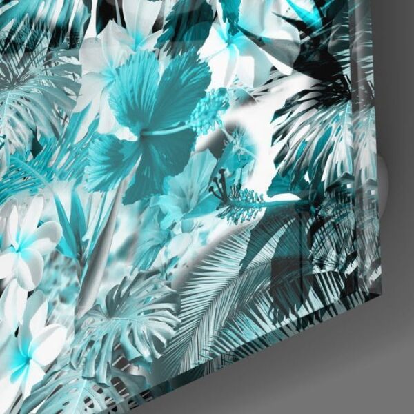 Tropik Yapraklar Cam Tablo