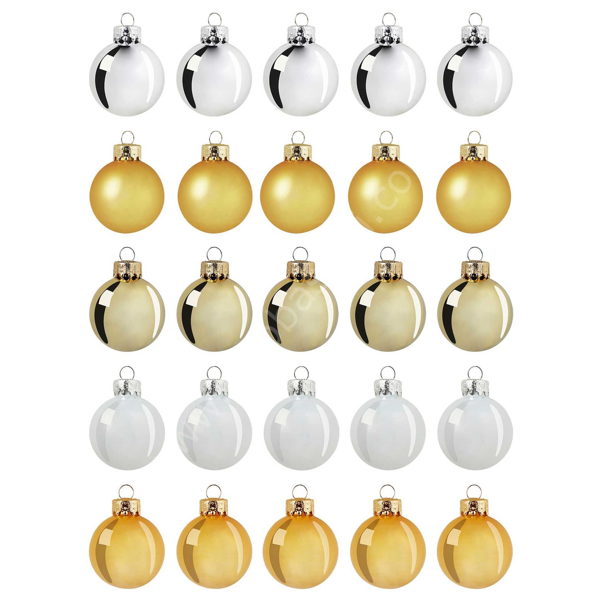 Ağaç Süsü Gold-Beyaz 3,5 cm 25 Adet