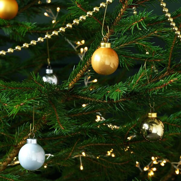 Ağaç Süsü Gold-Beyaz 3,5 cm 25 Adet