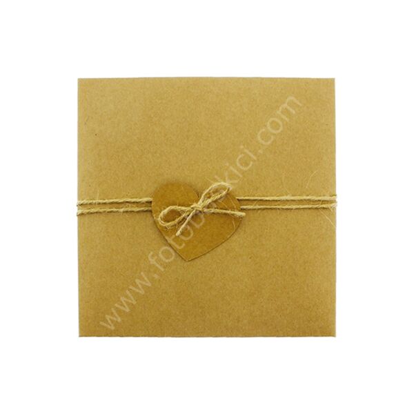 Kraft Kalpli ve İpli Kraft Zarf 15x15 cm