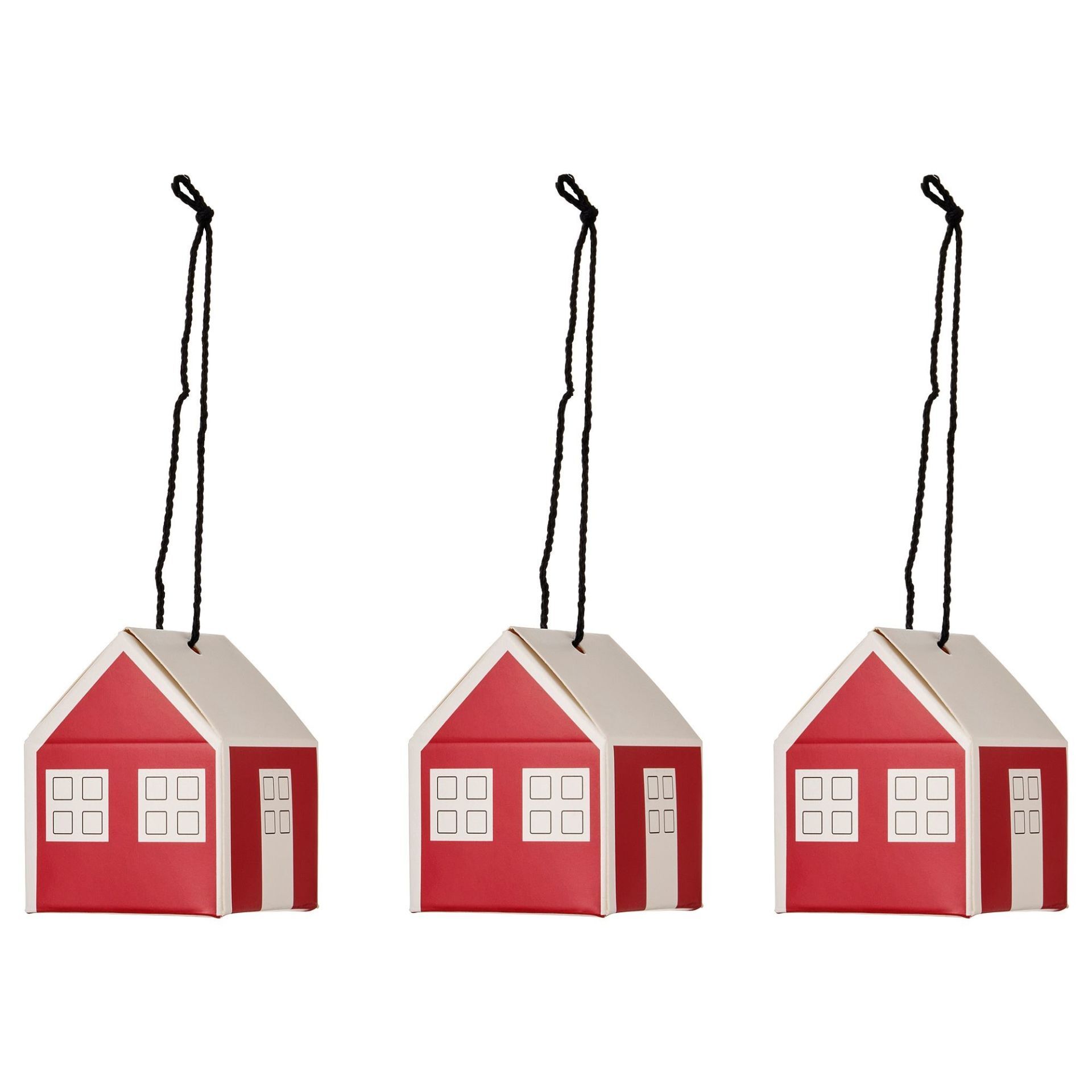 Ağaç Süsü Evler 4x5 cm 3 Adet
