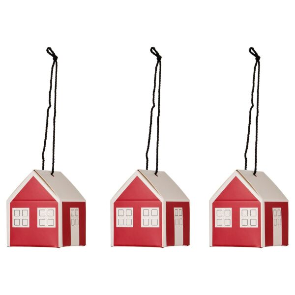 Ağaç Süsü Evler 4x5 cm 3 Adet