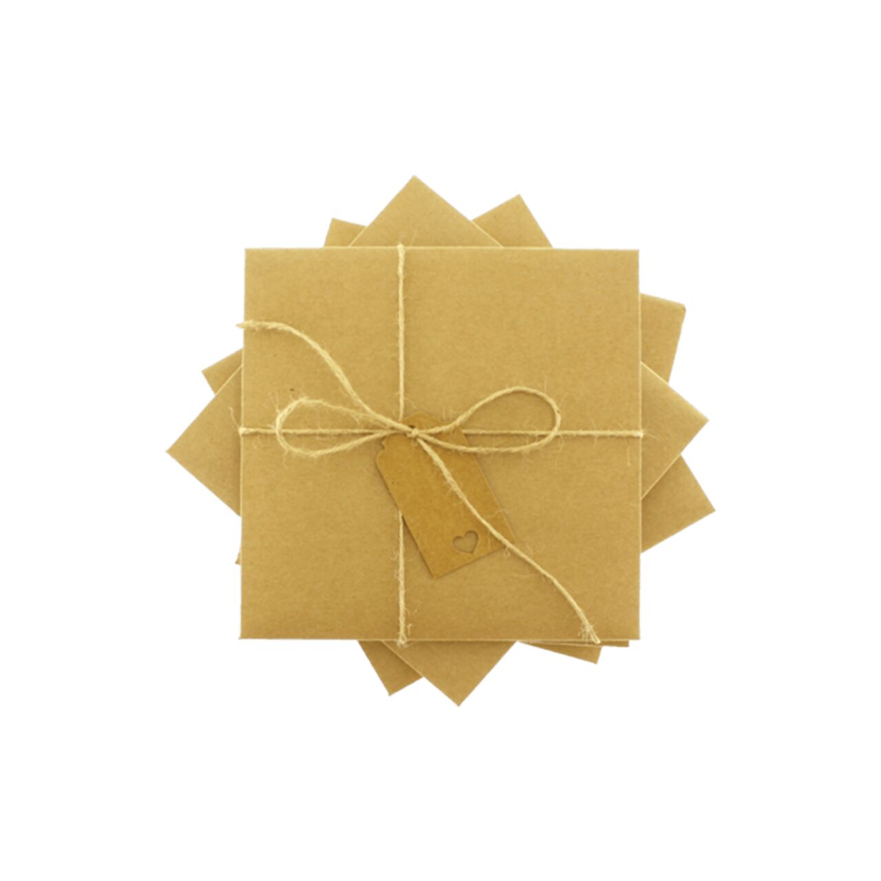 Kraft Etiketli ve İpli Kraft Zarf 15x15 cm