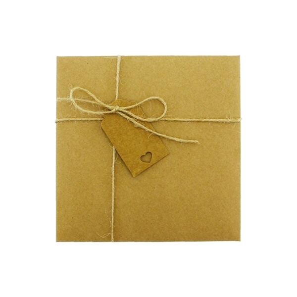 Kraft Etiketli ve İpli Kraft Zarf 15x15 cm