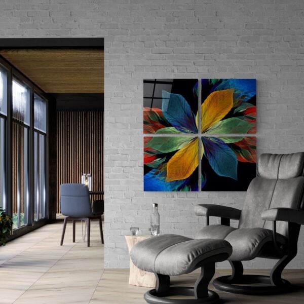 Şans Çiçeği Quadro Cam Tablo