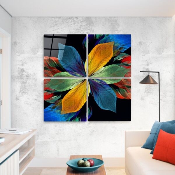 Şans Çiçeği Quadro Cam Tablo