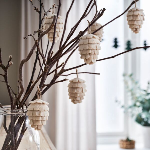 Ağaç Süsü Kırık Beyaz 7 cm 6 Adet