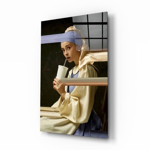 İnci Küpeli Kız Cam Tablo